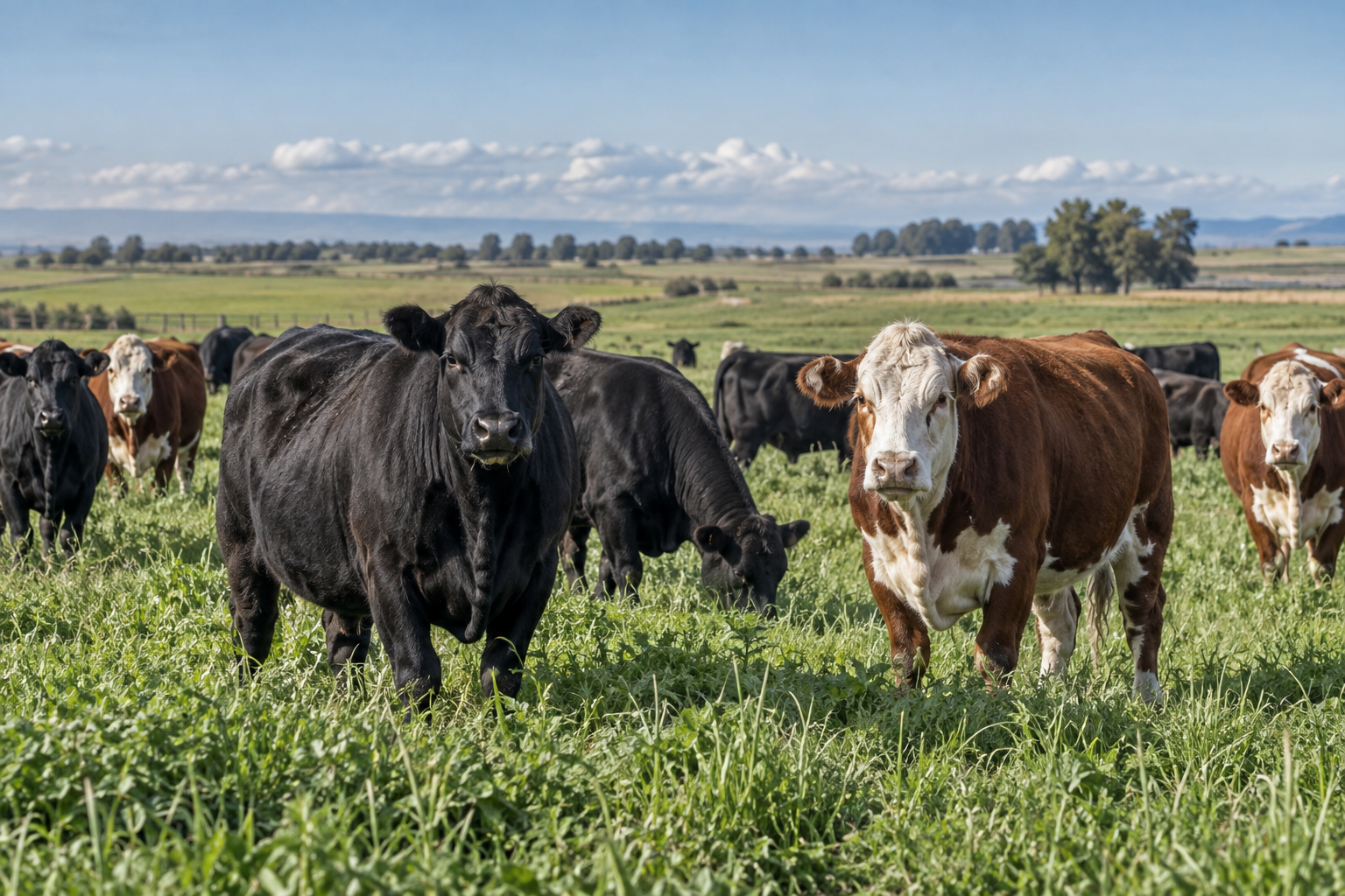 Cattle grazing in a pasture